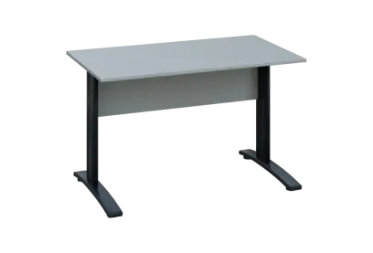 EPK 27 - 12 stůl kancelářský, kovová podnož černá, deska 25 mm, široký 1200 mm, šedá